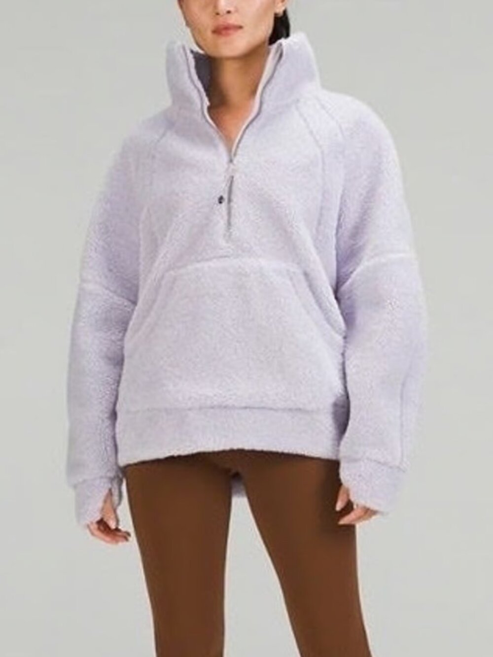 Lululemon Scuba Oversized Funnel Neck Half Zip Lilac Purple | XS/S